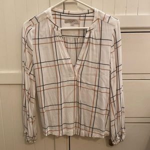 Loft V-neck Striped Longsleeve Tunic Top